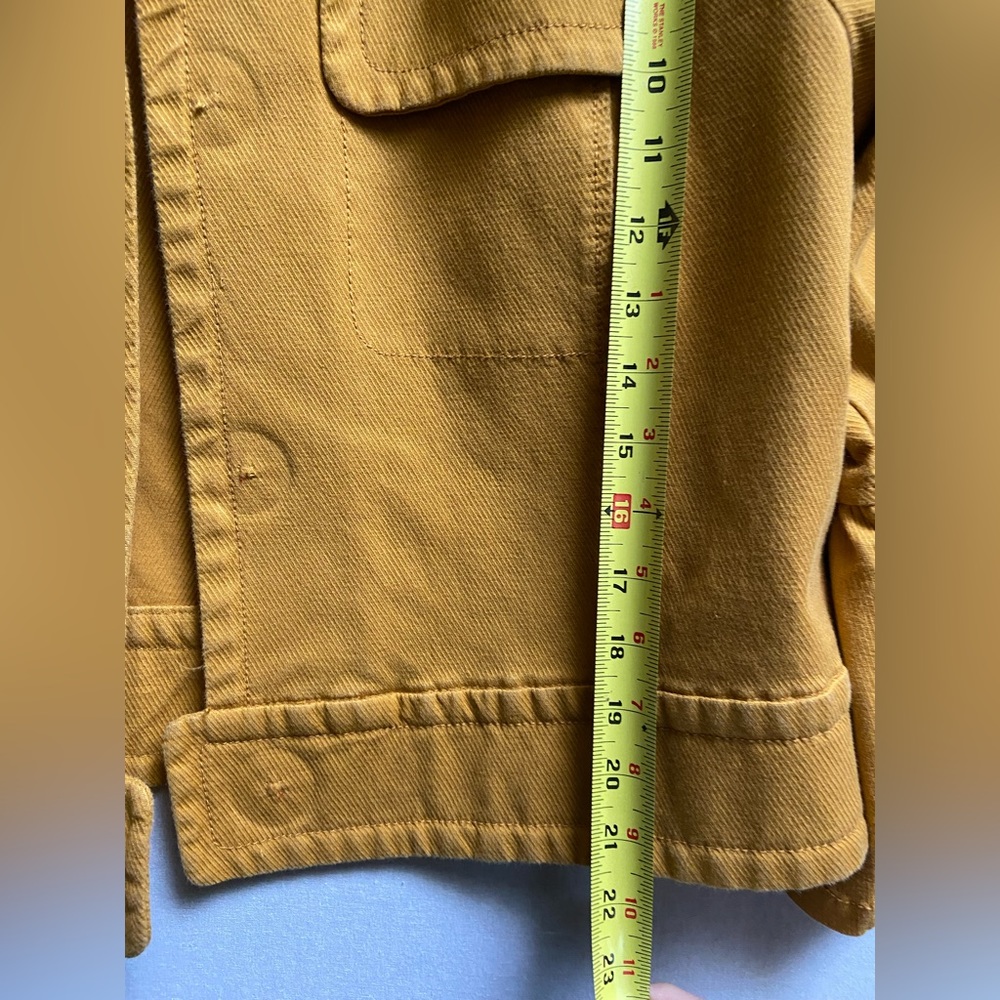 Anthropologie Mustard Yellow Bell Sleeve Cropped Jacket - Picture 13 of 14